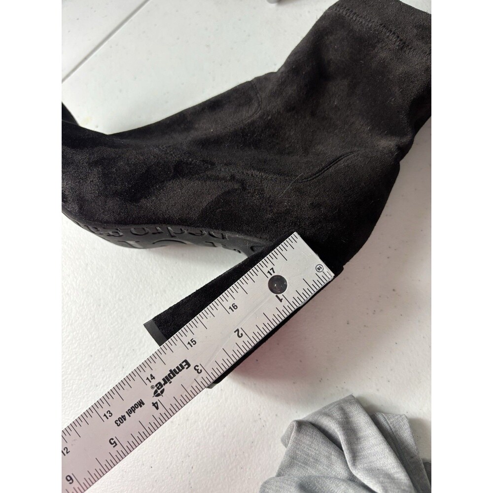 PEDRO GARCIA black suede ankle sock boots booties heels sz 37. - Picture 6 of 12
